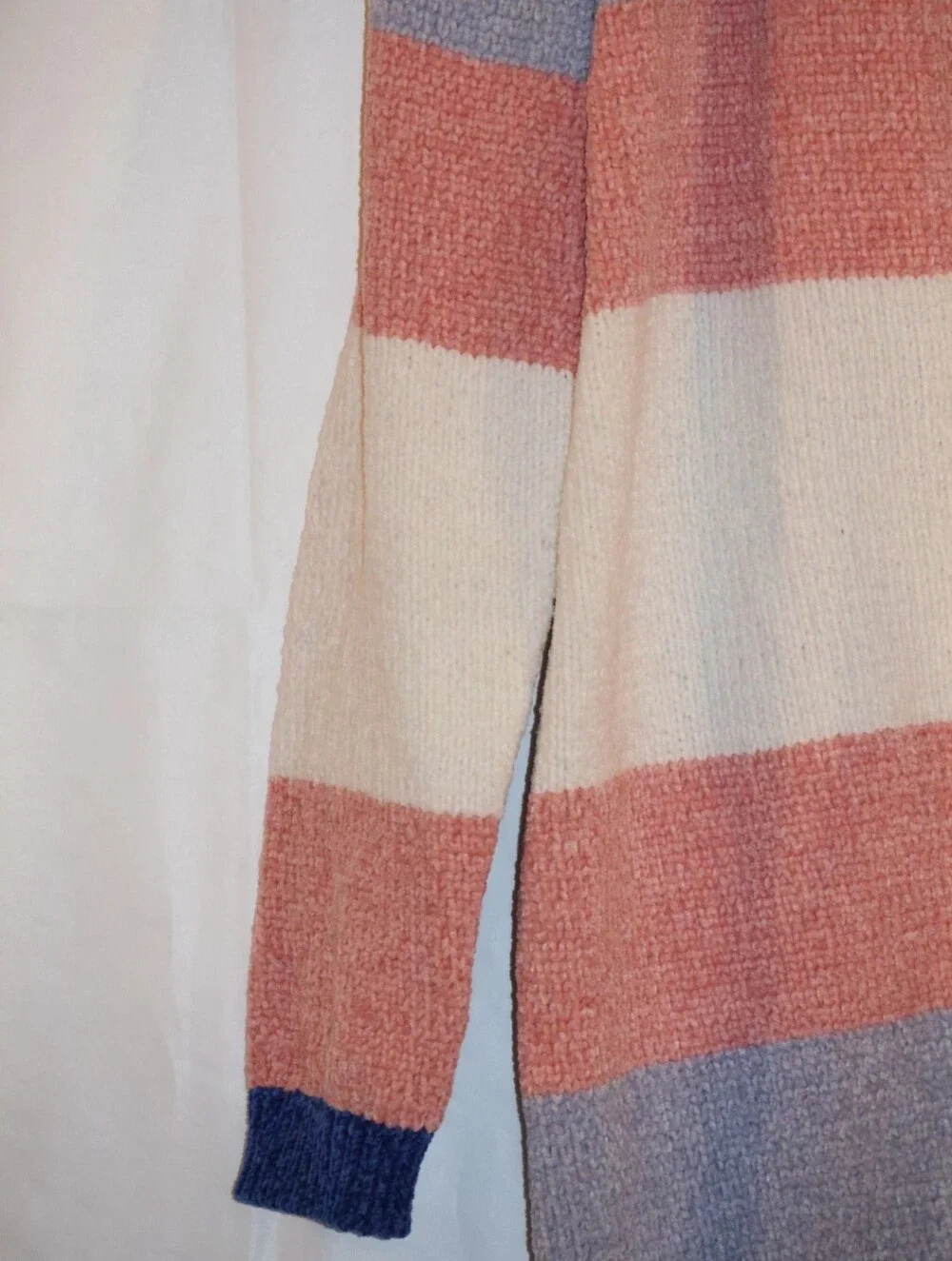 The Mint Open-Front Horizontal Stripe Cardigan Sweater.
